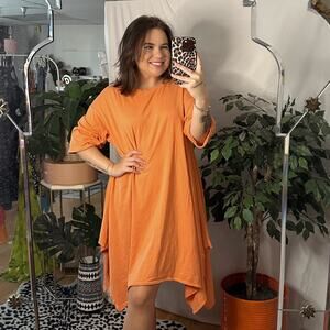 Free People Beach Kanah Tunic Asymmetric Dress Peach Size Medium